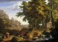 Arkadische Landschaft mit der Heilung des verkrüppelten Mannes durch die Heiligen Peter und Johannes Jan van Huysum